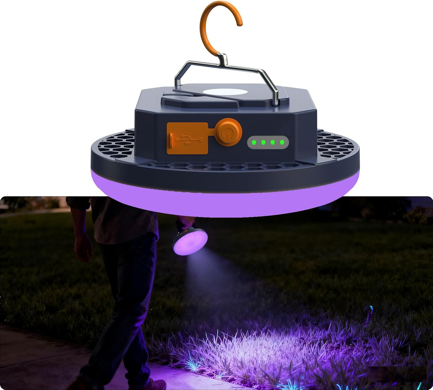 10000Mah Rechargeable UV Light 395Nm UV / 6500K Camping Blacklight , 3000 Lumens