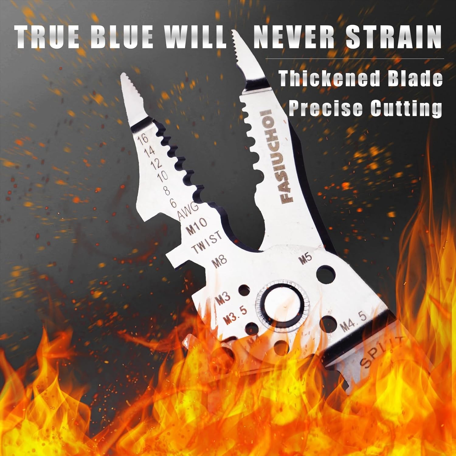 9-in-1 Wire Cutter and Crimping Tool, Multi-function Electrical Wire Stripper
