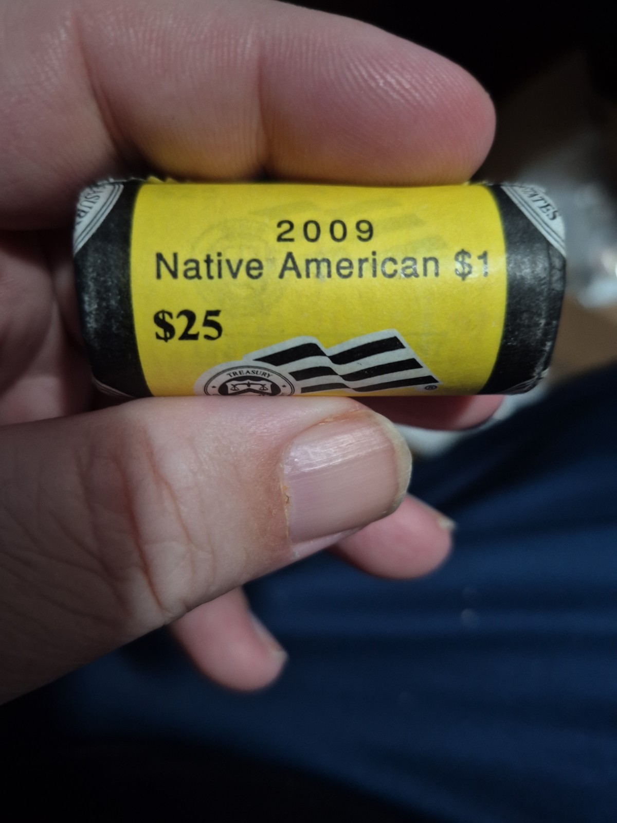 Sealed 2009 P Sacagawea Native American $25 Dollar Coin ROLL Gold Tone