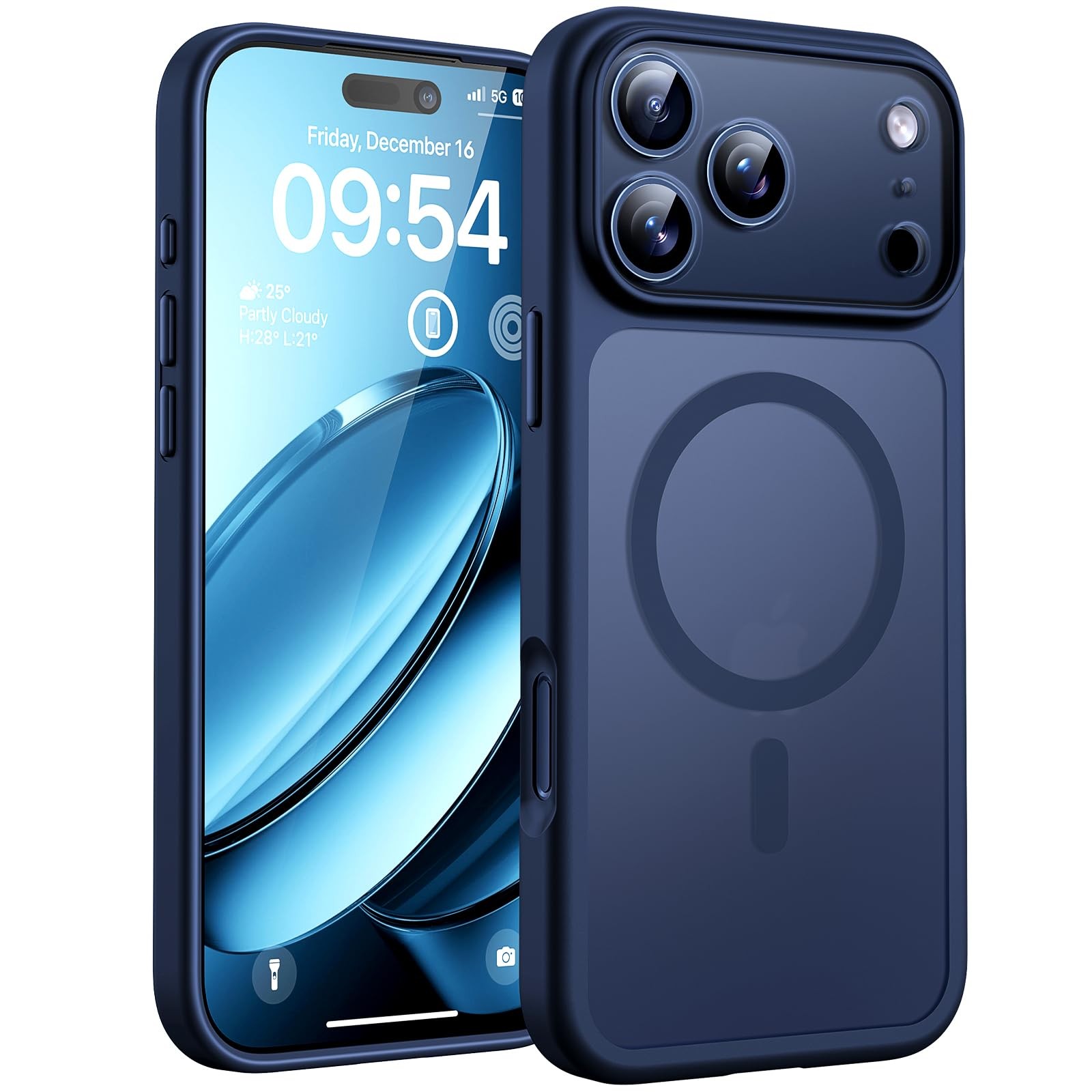 TOCOL Phone 17 Max Pro Case, MagSafe, Full Camera Protect, Dark Blue, Slim
