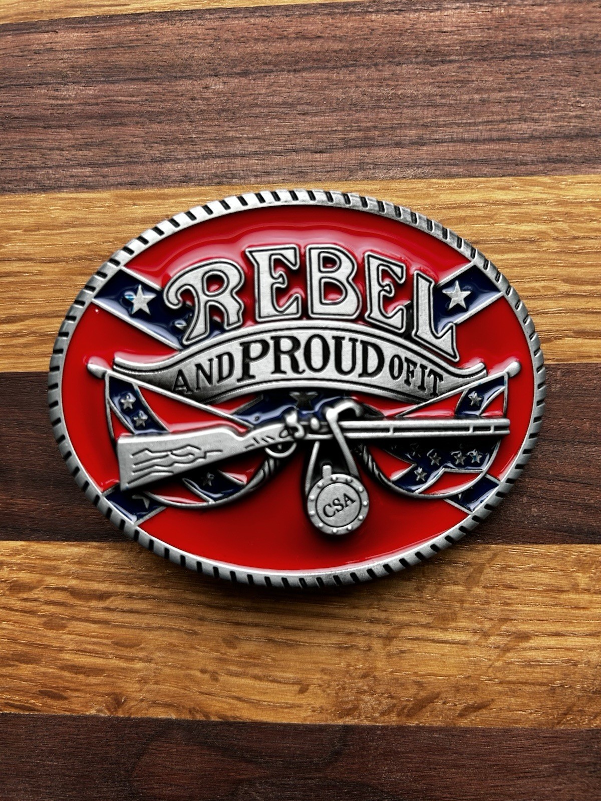 Rebel and Proud Of It CSA Belt Buckle 3.5”X 2.75” Free   shipping Perfect Gift