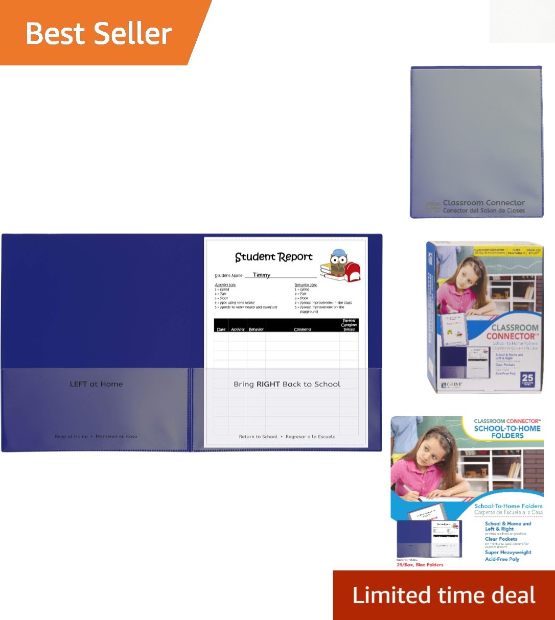 Two-Pocket Blue Report Covers, 25 Pack for Enhanced School Communication