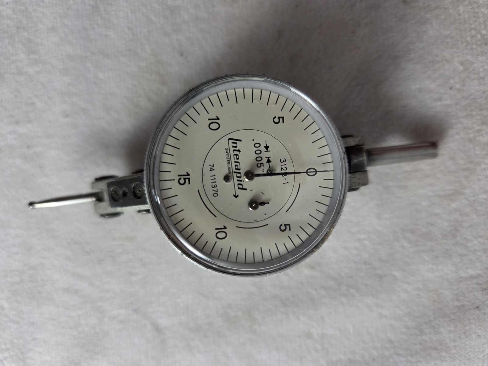 Interapid 74.111370 312B-1 Test Indicator Dial Type with Case .0005" Resolution