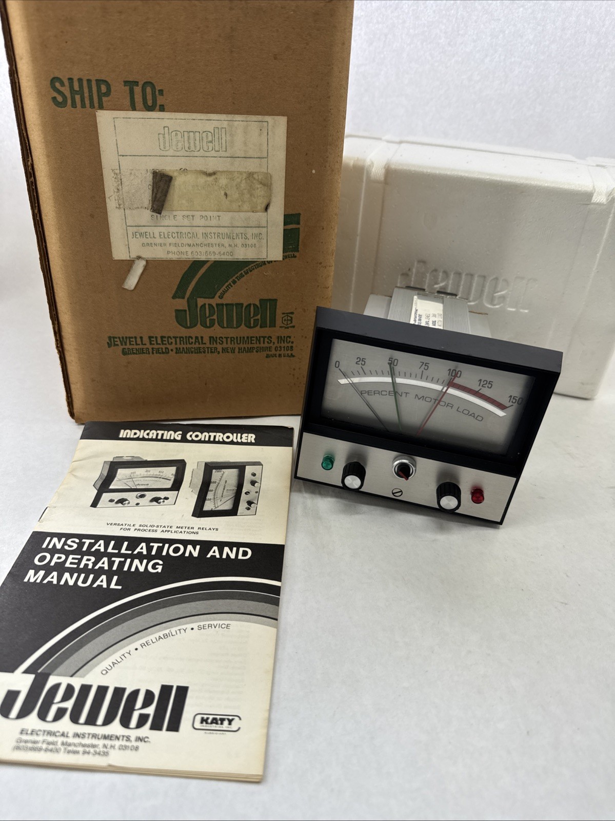 Jewel Electric Meter Percent Motor Load 0-150 Parts As Is
