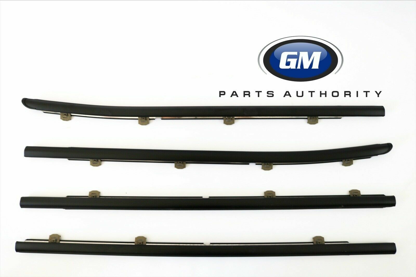 2019-2021 Silverado Sierra Crew Cab Front & Rear Window Moldings Black OEM GM