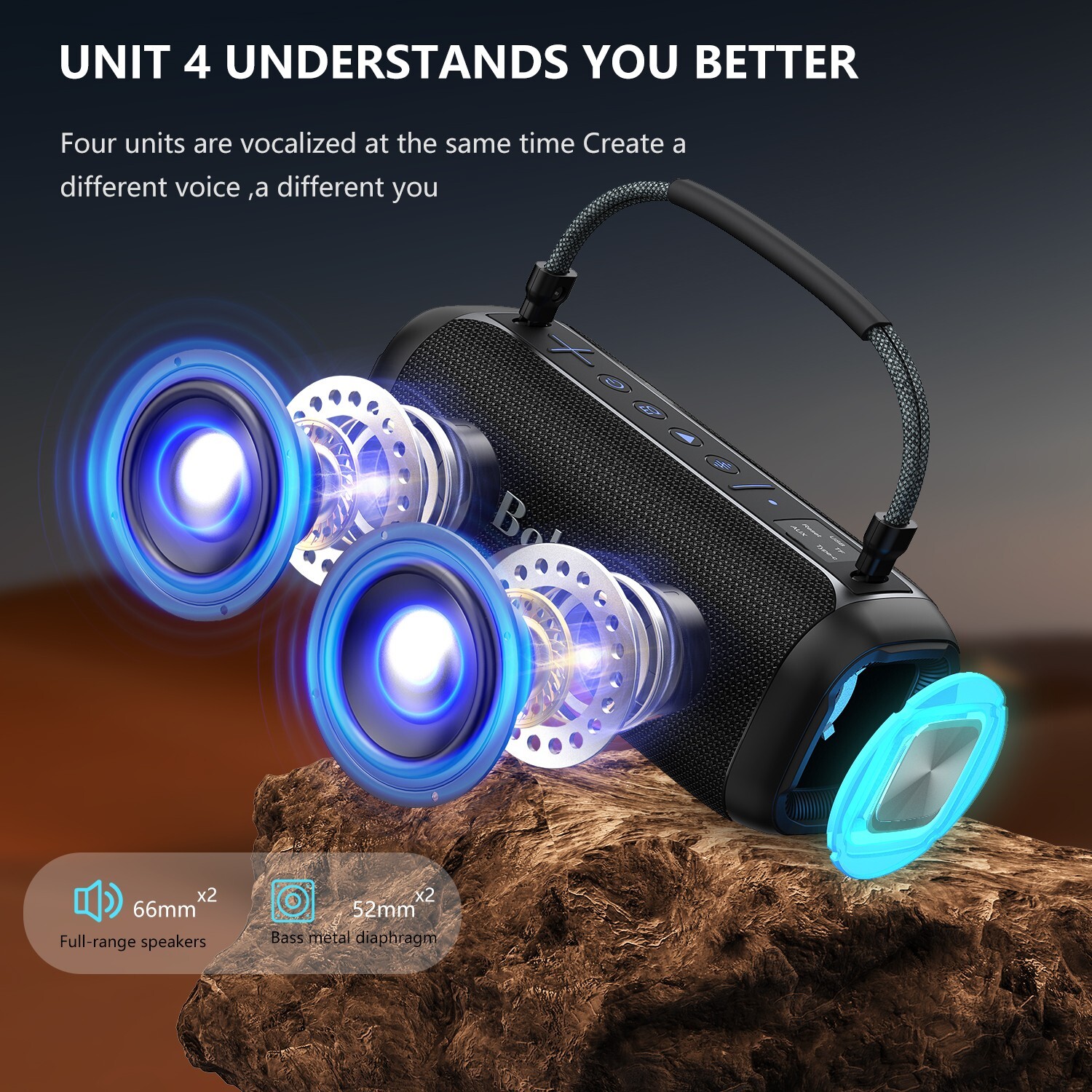 Karaoke Machine Bluetooth Speaker a Wireless Microphone Portable Waterproof
