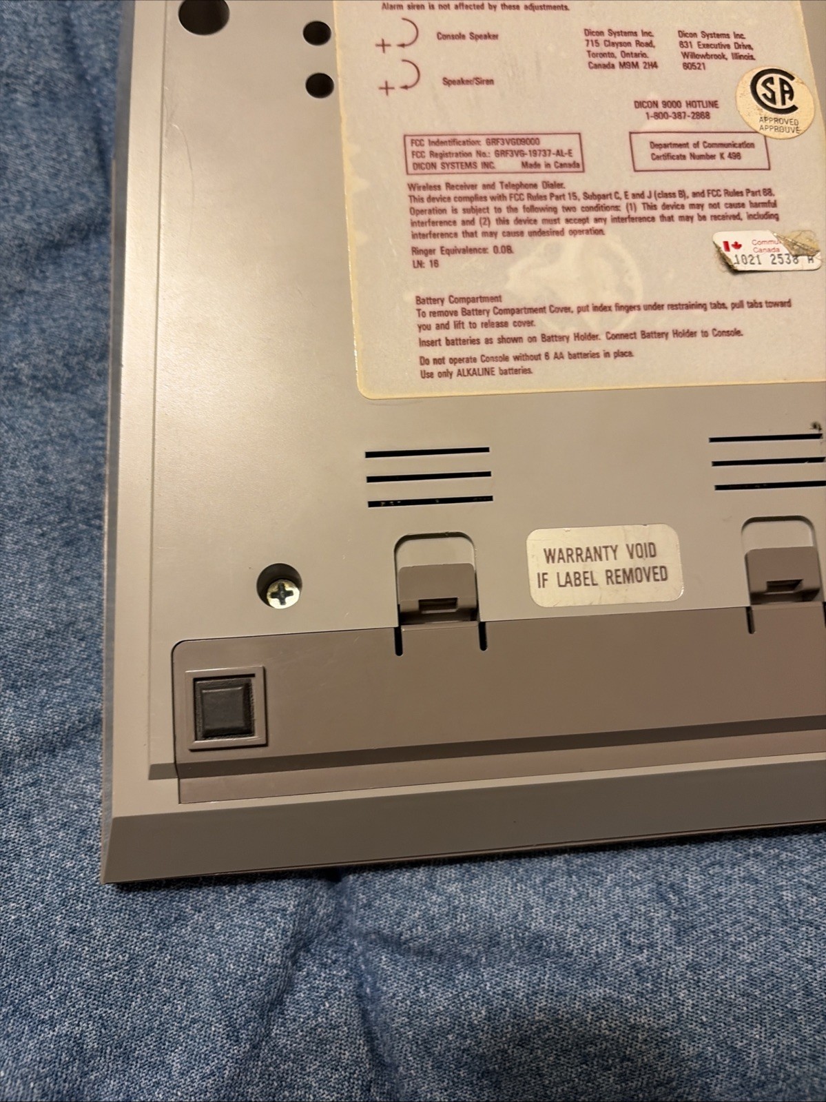 Vintage DICON 9000 security system main unit only vg