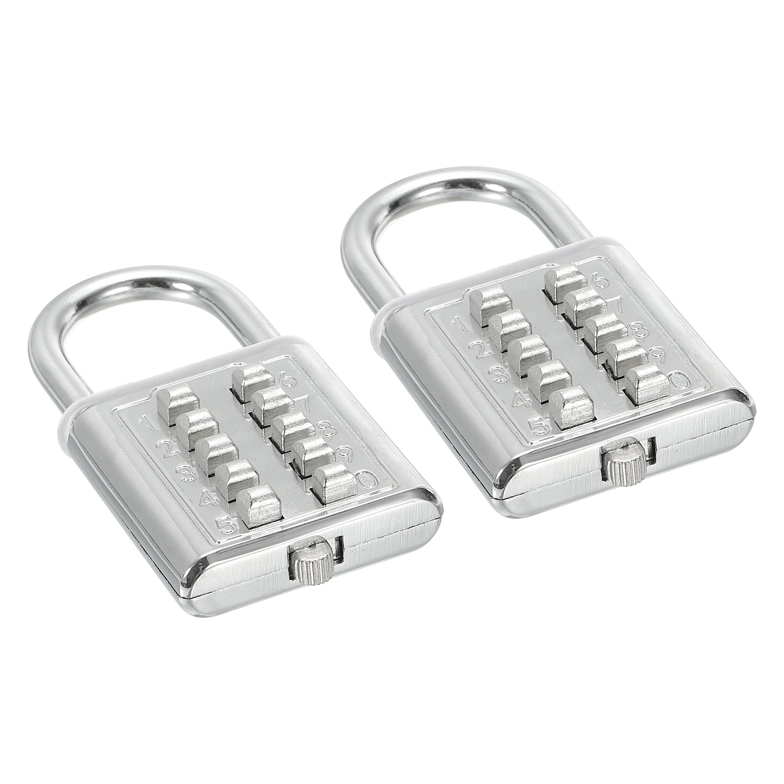 10 Digit Button Combination Padlock 2pack 5 Digit Locking Mechanism Lock Silver