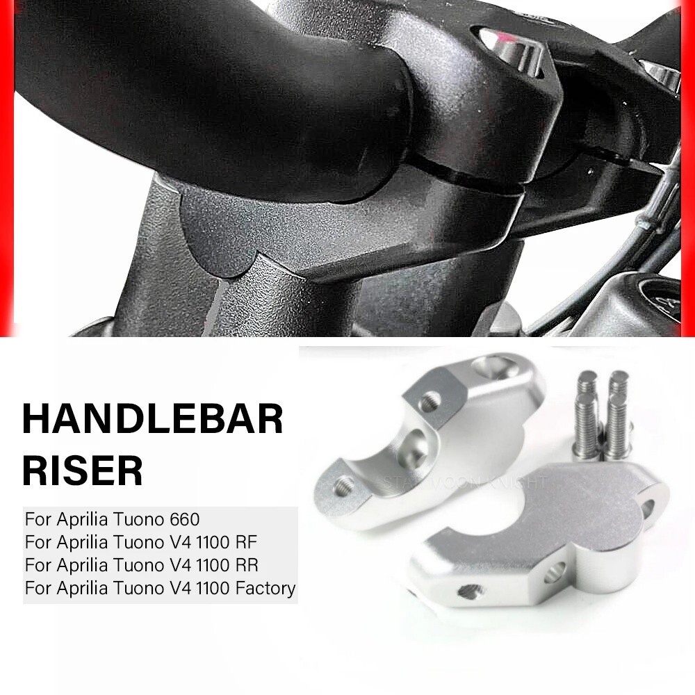 30mm Handlebar Riser Clamp Height Mount Fit For Aprilia Tuono 660 V4 1100 2017+
