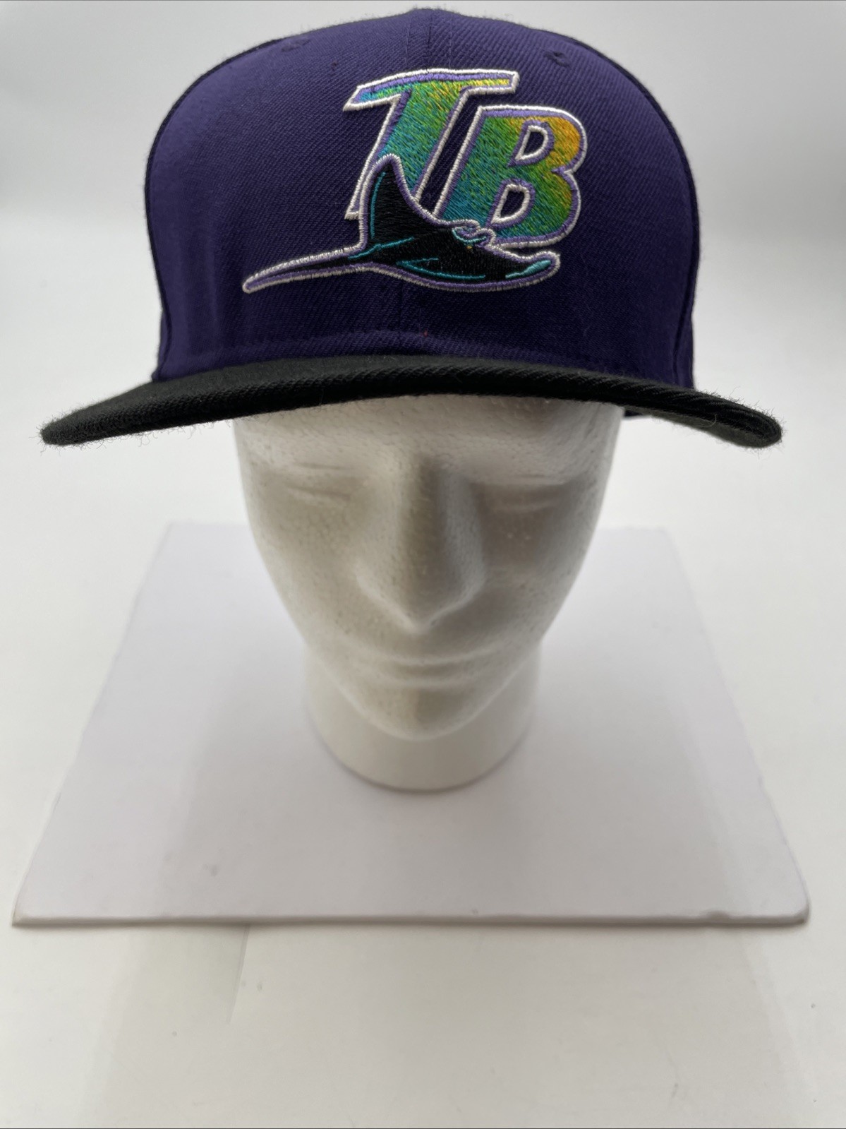 New Era Tampa Bay Rays Cooperstown 59 FIFTY MLB Fitted Hat Black Purple 7 1/4