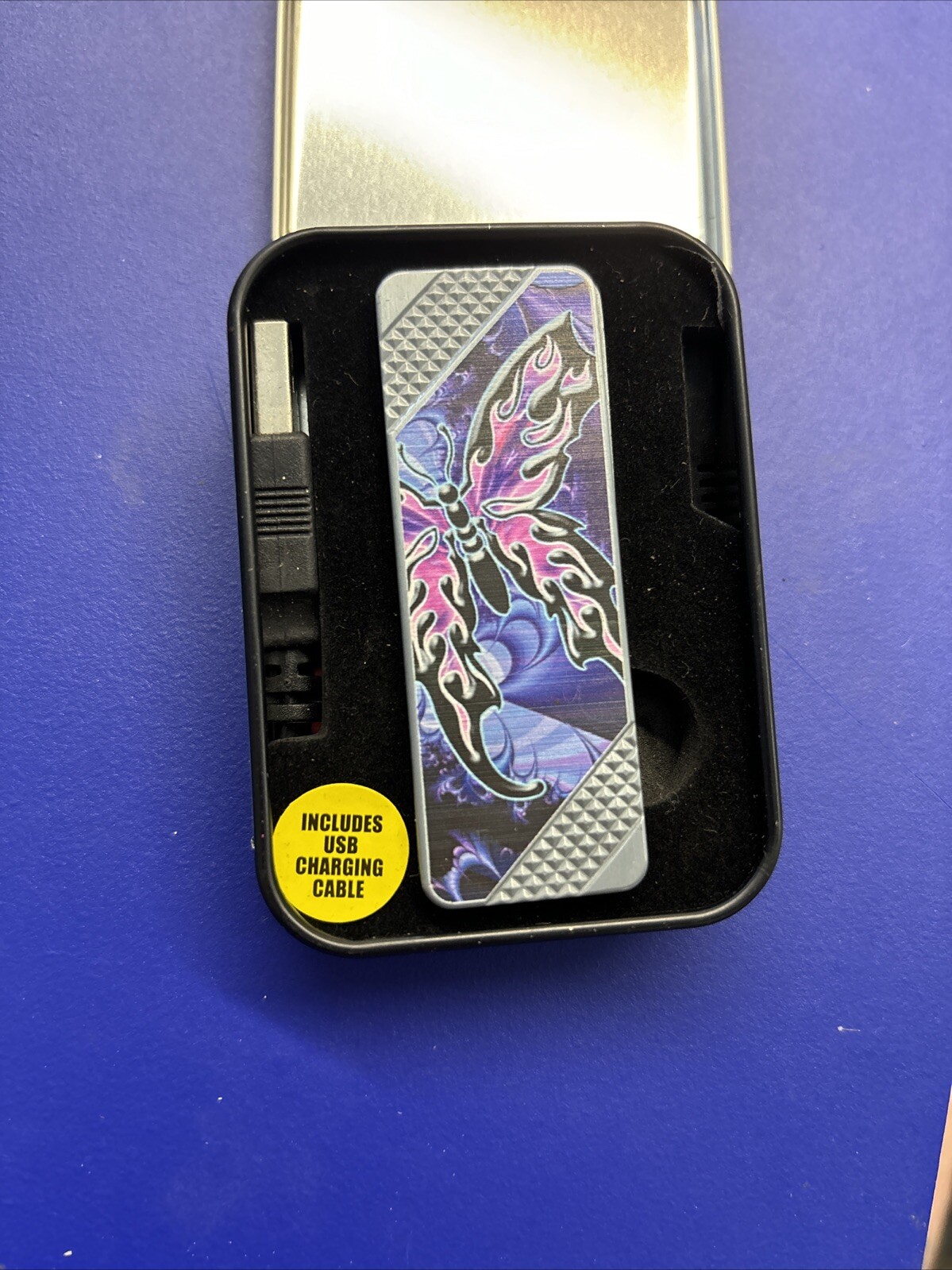 Purple Butterflies Ciggerette Lighter Rechargeable New Listed 10/12