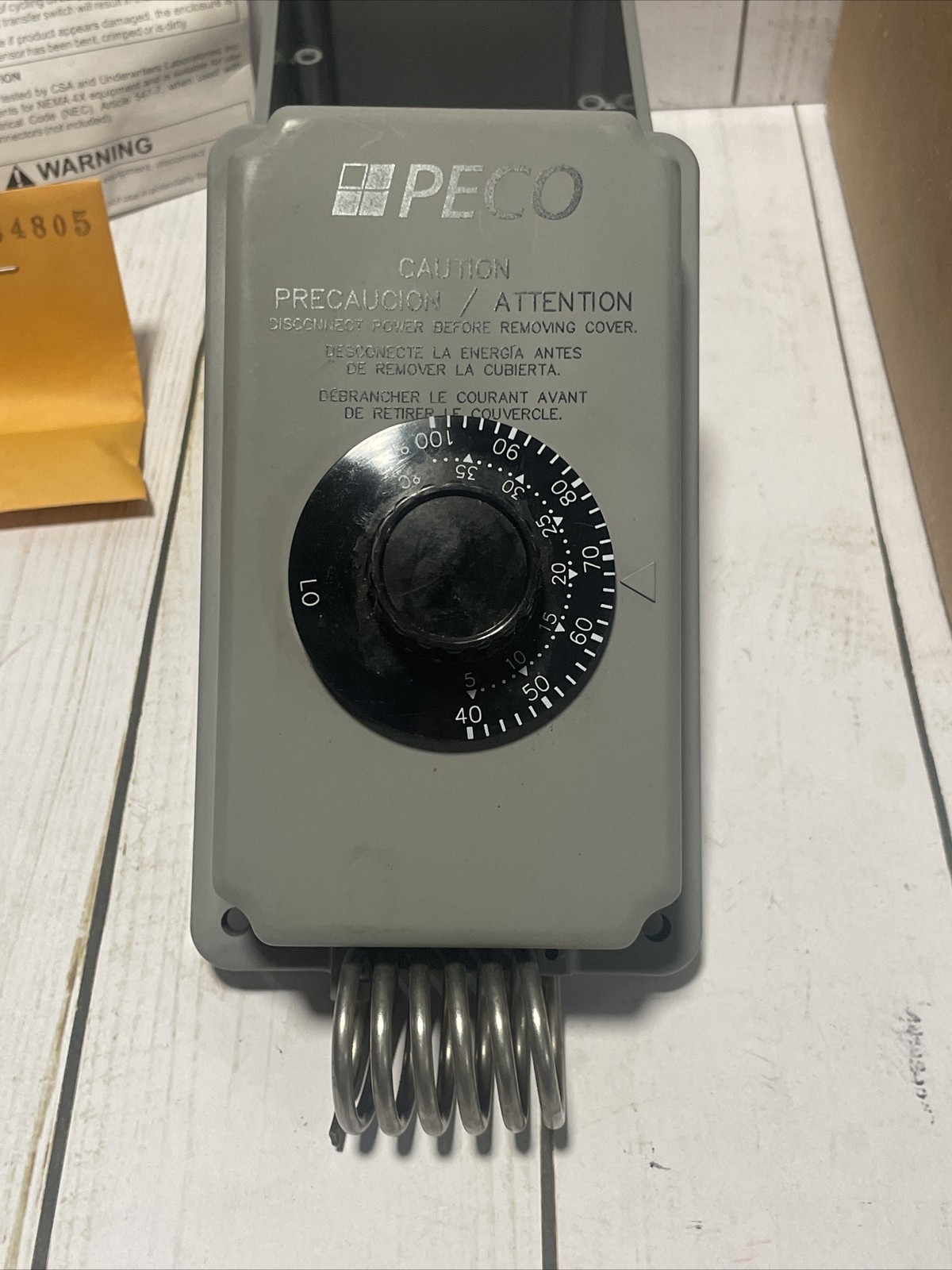 PECO TH109 Mech Tstat,Heat or Cool,Plastic,40/100F 4MY92