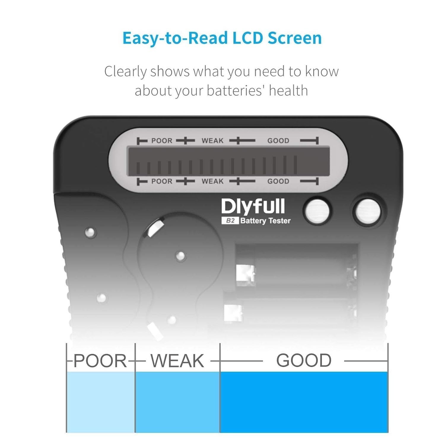 Universal Battery Tester with LCD Display - Quick Identification for All Types