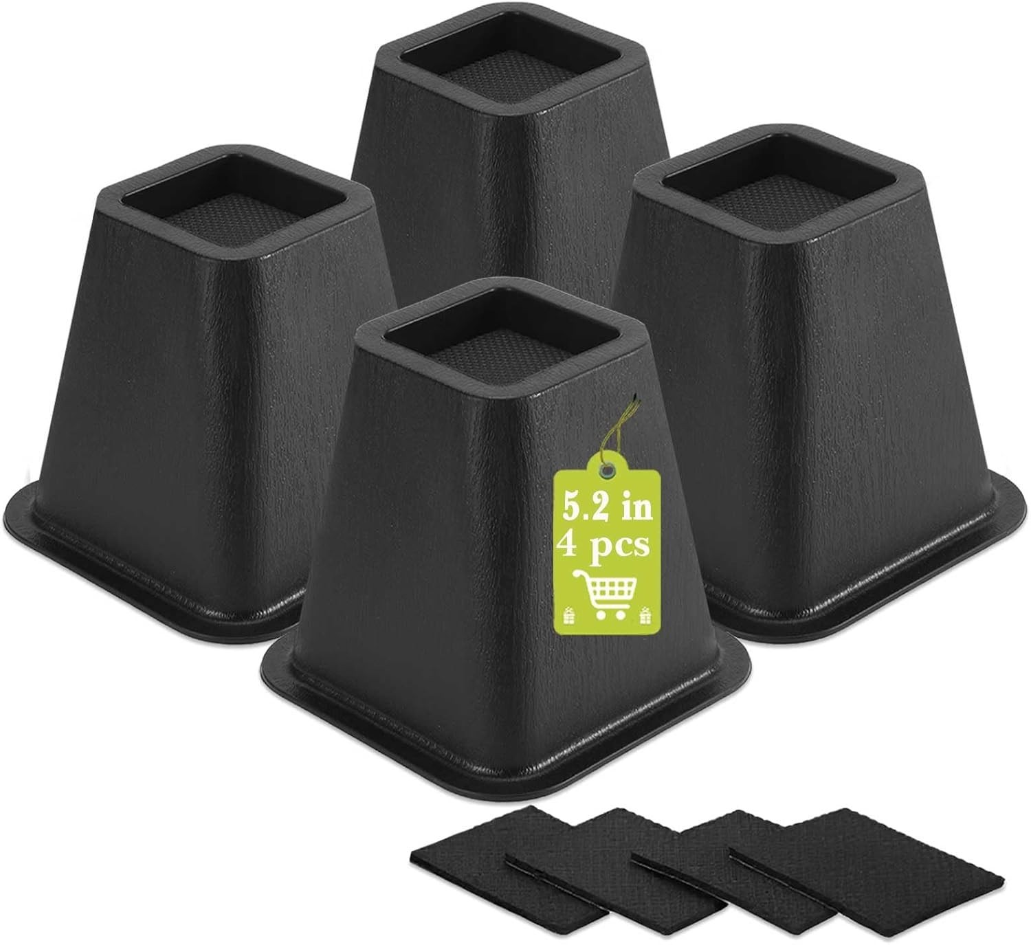 4 Pack Furniture Risers 3/6 Inch, Bed Risers Heavy Duty for Table Desk Couch Ch.