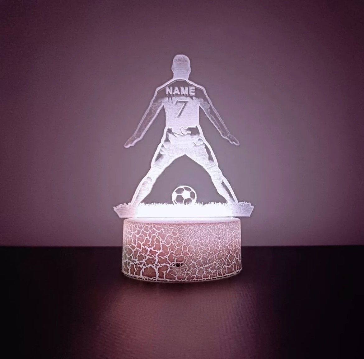3D  Lamp ,Decorative  of Cristiano Ronaldo, Soccer  ,Night Light, 16 colors