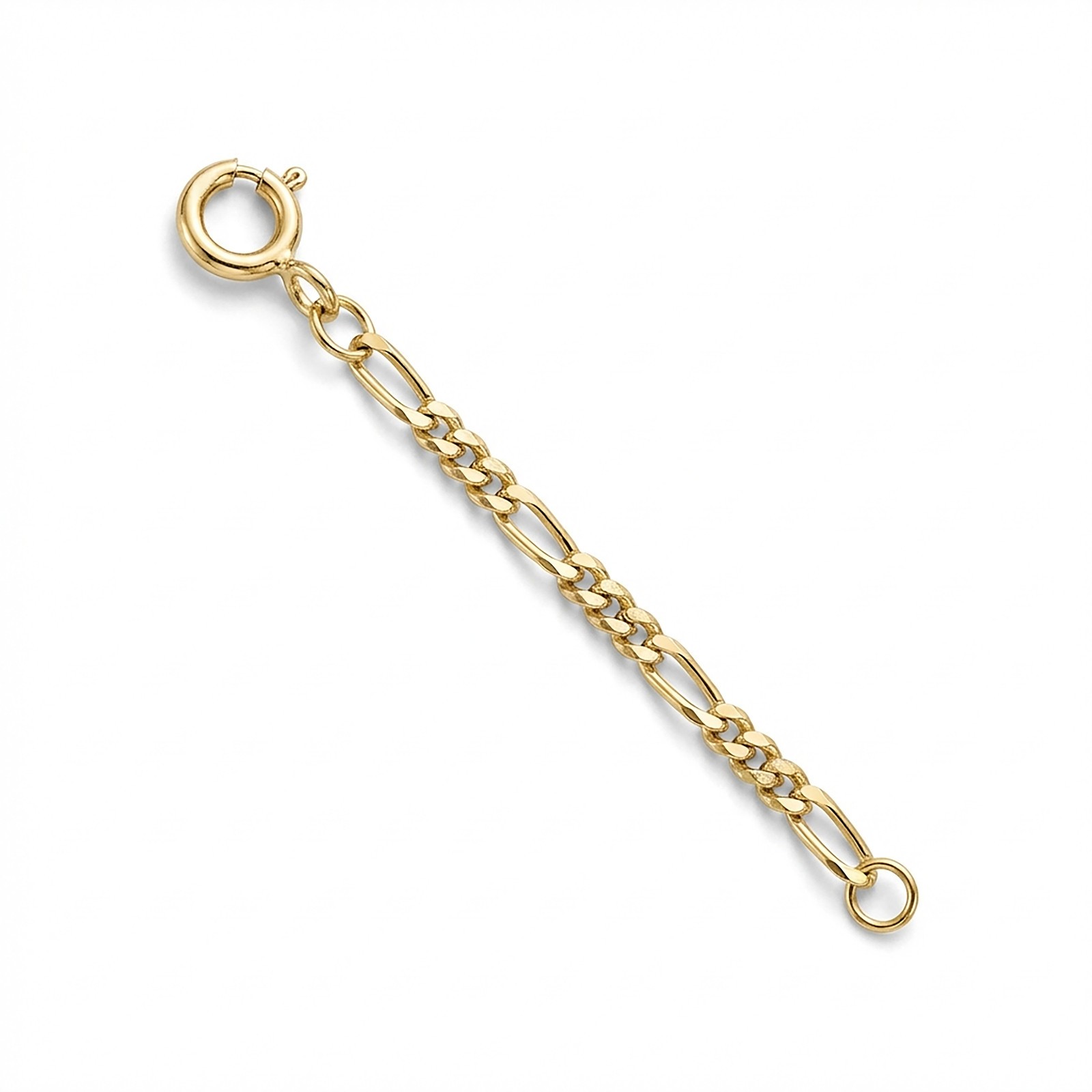 14k Solid Yellow Gold 2mm Figaro Chain Extender Necklace  1" to 10"
