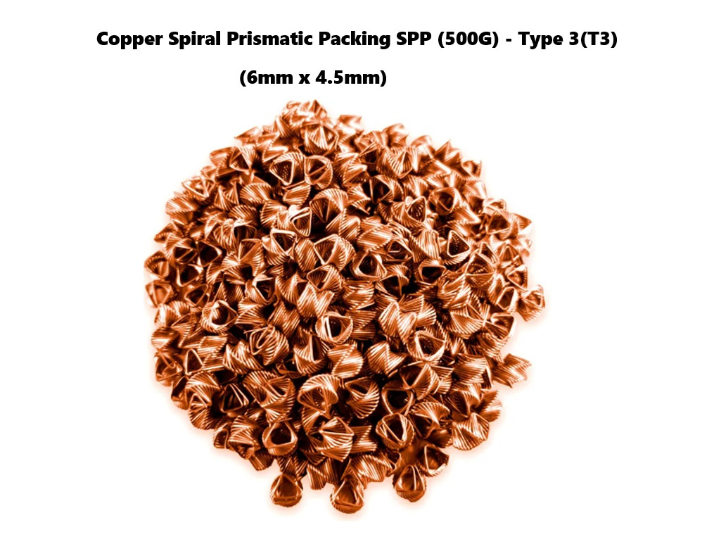 Copper Spiral Prismatic Packing T3(Type 3)  - 500g