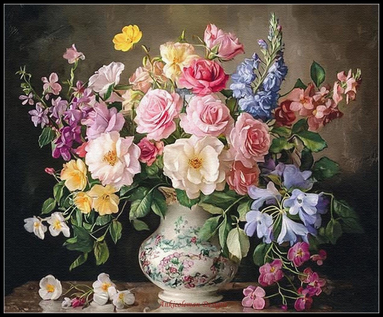 Spring Bouquet with Primrose 3 Chart Counted Cross Stitch Patterns Needlework