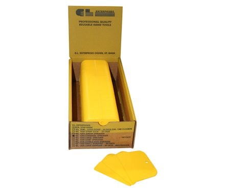 GL 1204 Plastic Autobody Spreaders, 3" x 4", Yellow, Case Of 100