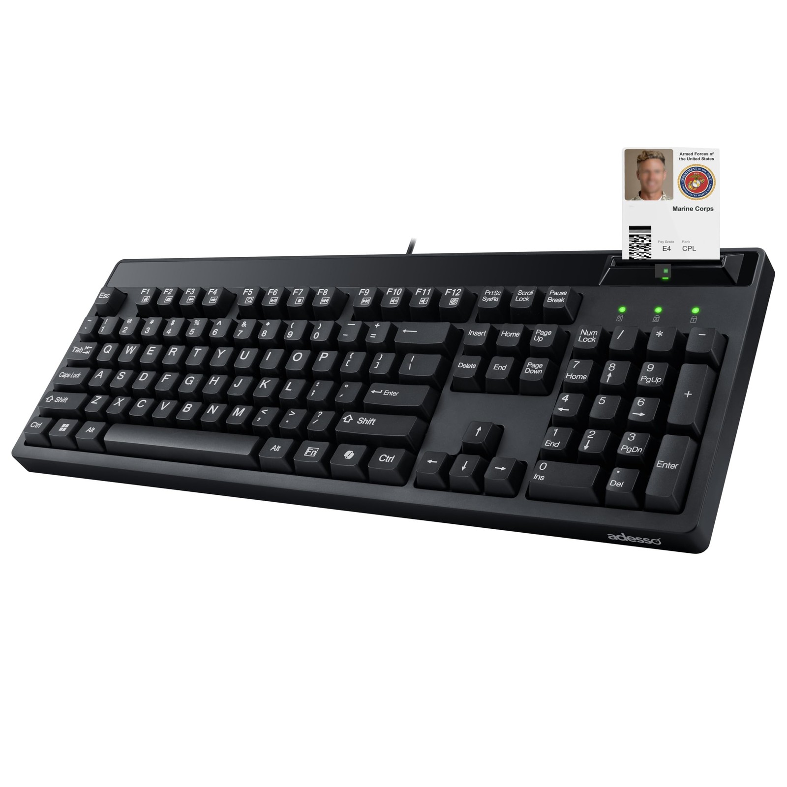 Adesso EasyTouch 130SB Wired Mechanical Keyboard with Red Switches, Built-in ...