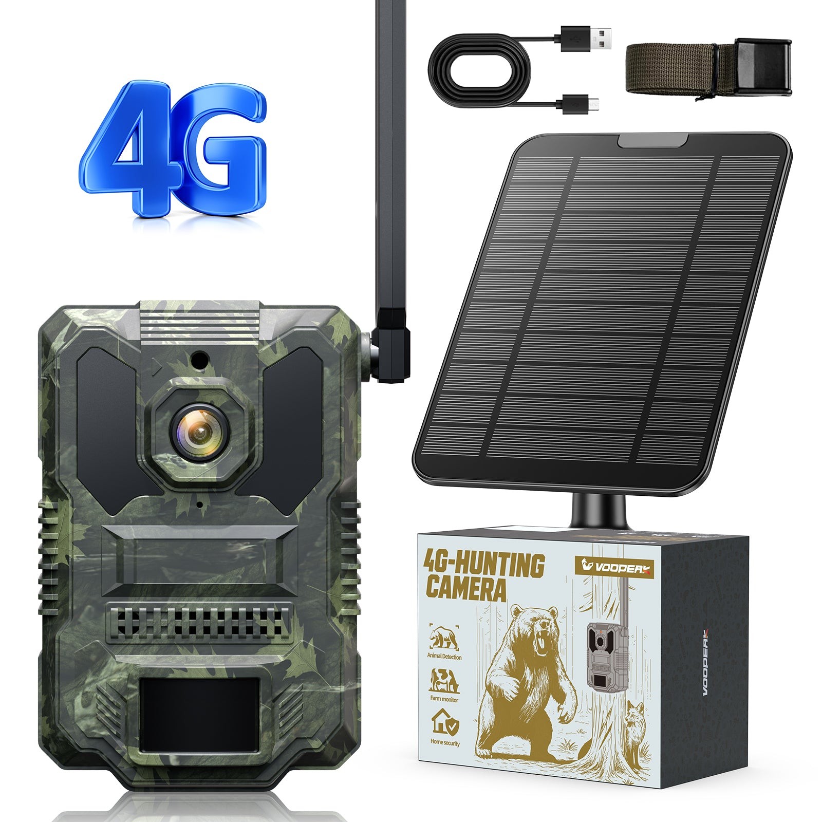 Campark Solar 4G LTE Cellular 32MP 2.5K Trail Camera Wildlife Hunting SIM