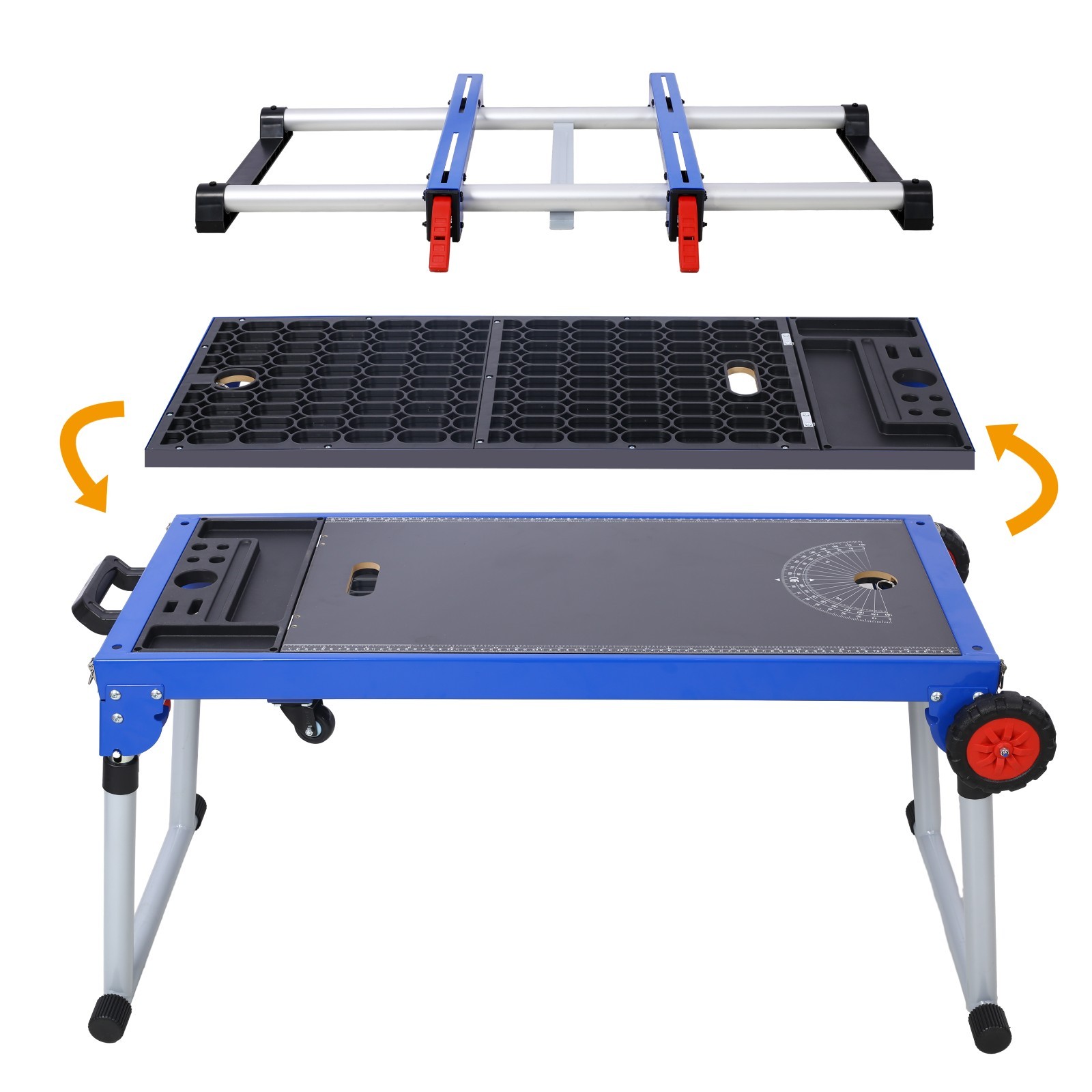 Miter Saw Stand 5-in-1 Portable Workbench Folding Table Adjustable Legs