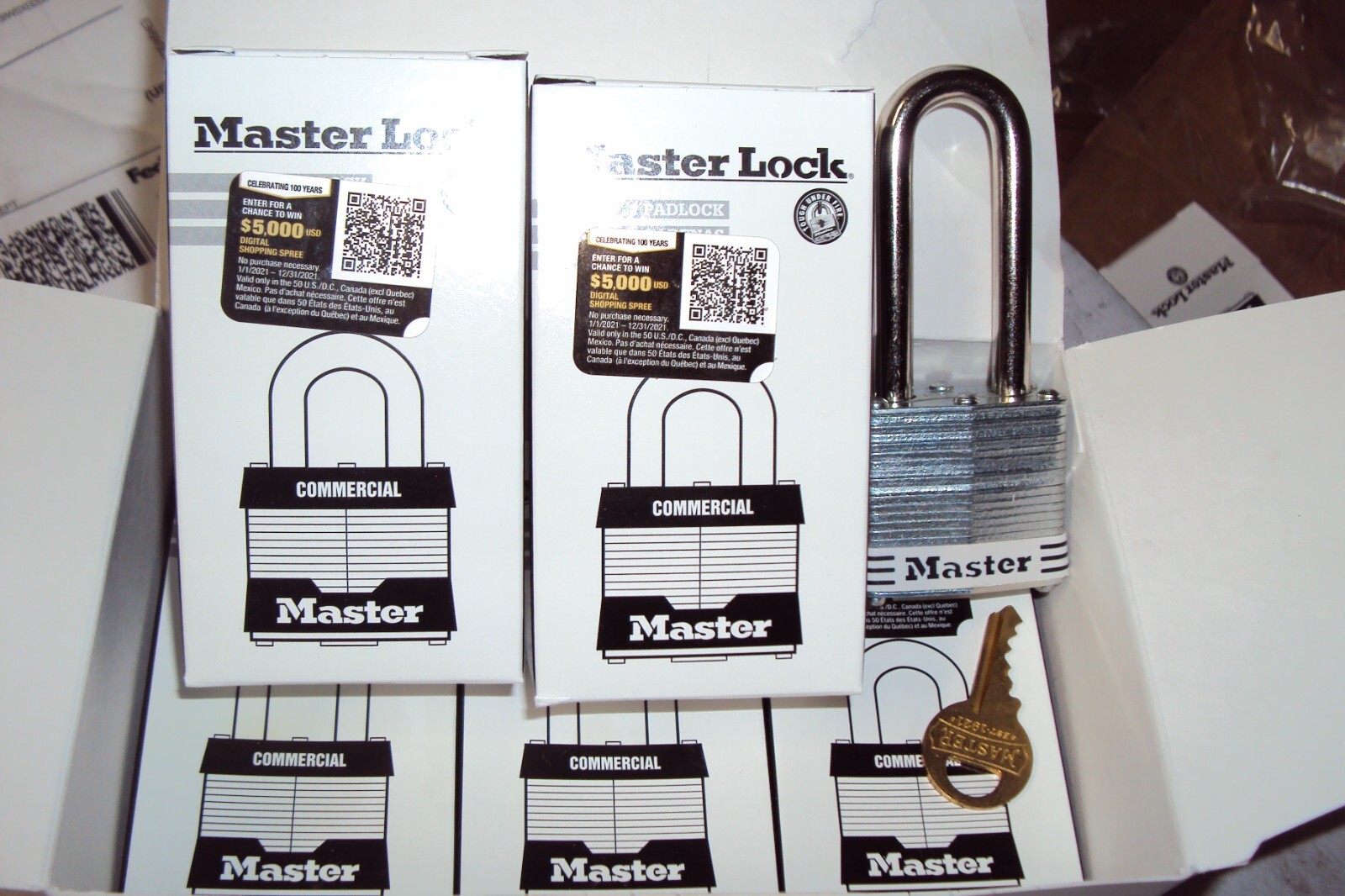 Master Lock 3LHWHT Lockout Padlock,Kd,White,1-1/4"H ( 6/PK )