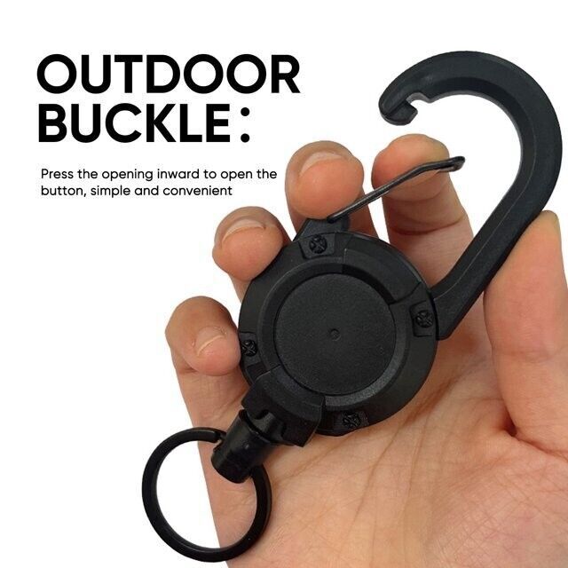 4× Retractable Key Chain Heavy Duty Wire Rope Buckle Multi-Function Key Chain