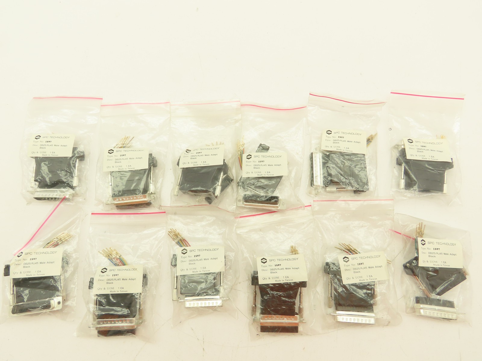 SPC 1597  DB25 Male to RJ45 Modular Telephone Adapter Connector  LOT OF 12