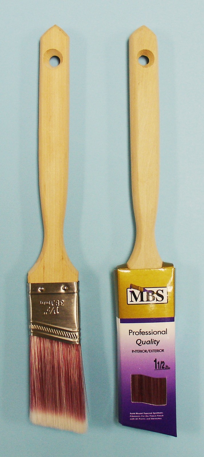 Professional Paint Brush 1.5" Angle Wood Sash Handle Interior/Exterior
