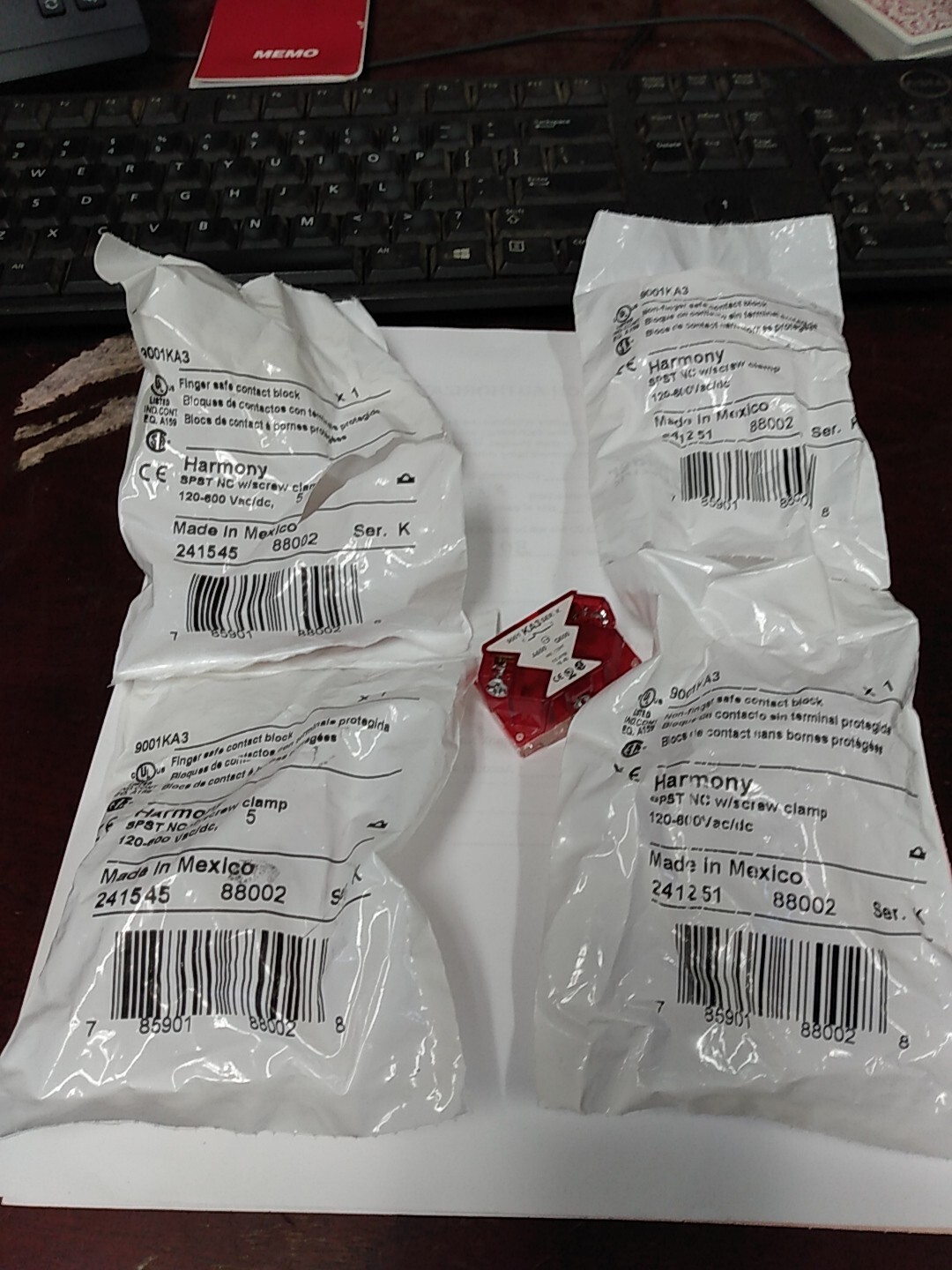 Lot of 5 SQUARE D 9001 KA3 Contact Blocks, ser. K, new