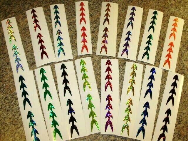NEW! 2" ARROWHEAD LADDERBACK 24 PK SPARKLE 16 COLORS FISHING LURE TAPE DIE CUTS