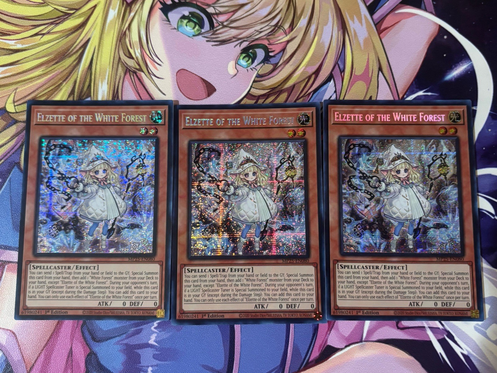 Yugioh 3x Elzette of the White Forest MP25-EN080 2025 Mega-Pack Secret 1st Ed NM