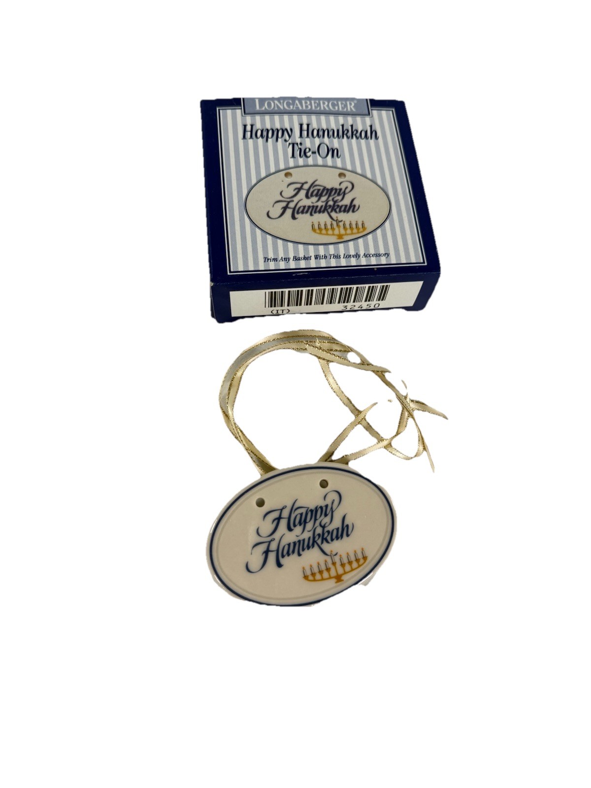 Longaberger Happy Hanukkah Tie-On Menorah Oval 32450