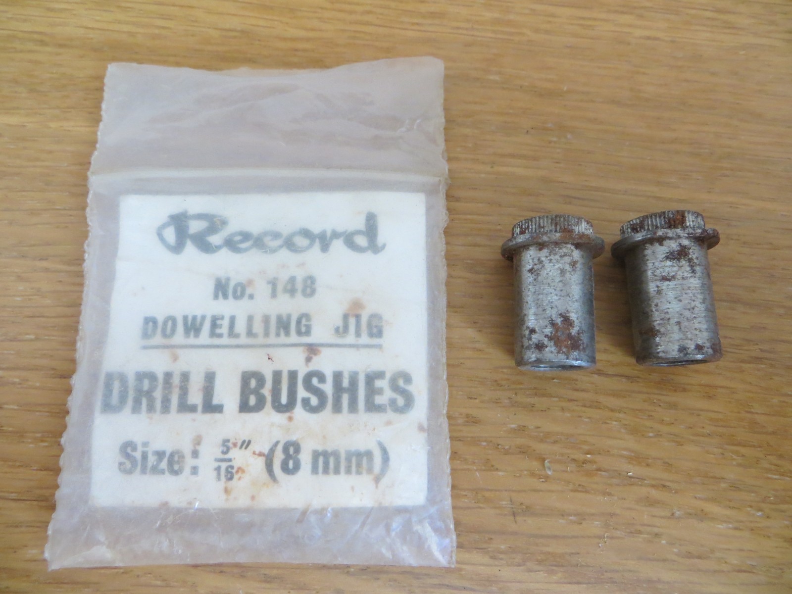 Two Record Drill Bushes for  No 148 Dowelling Jig, Size 5/16" (8mm)