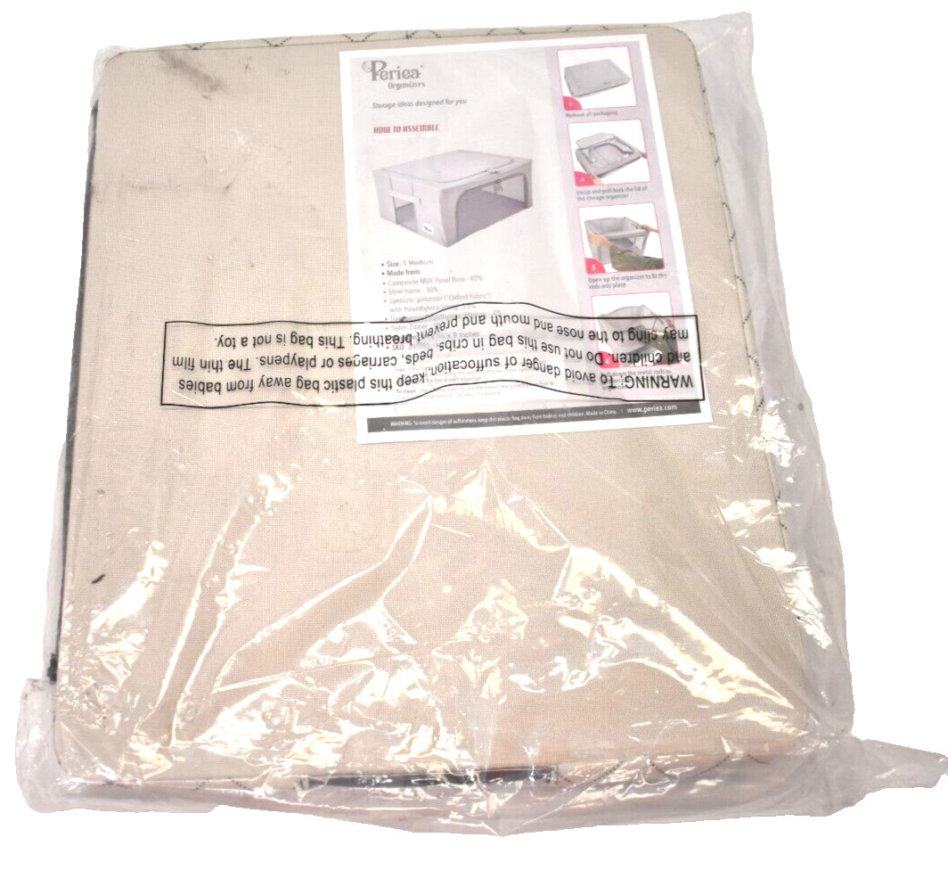 Perias Organizers Collapsible Mesh Storage Boxes 2 Pack 19" x 16" x 9" Gray