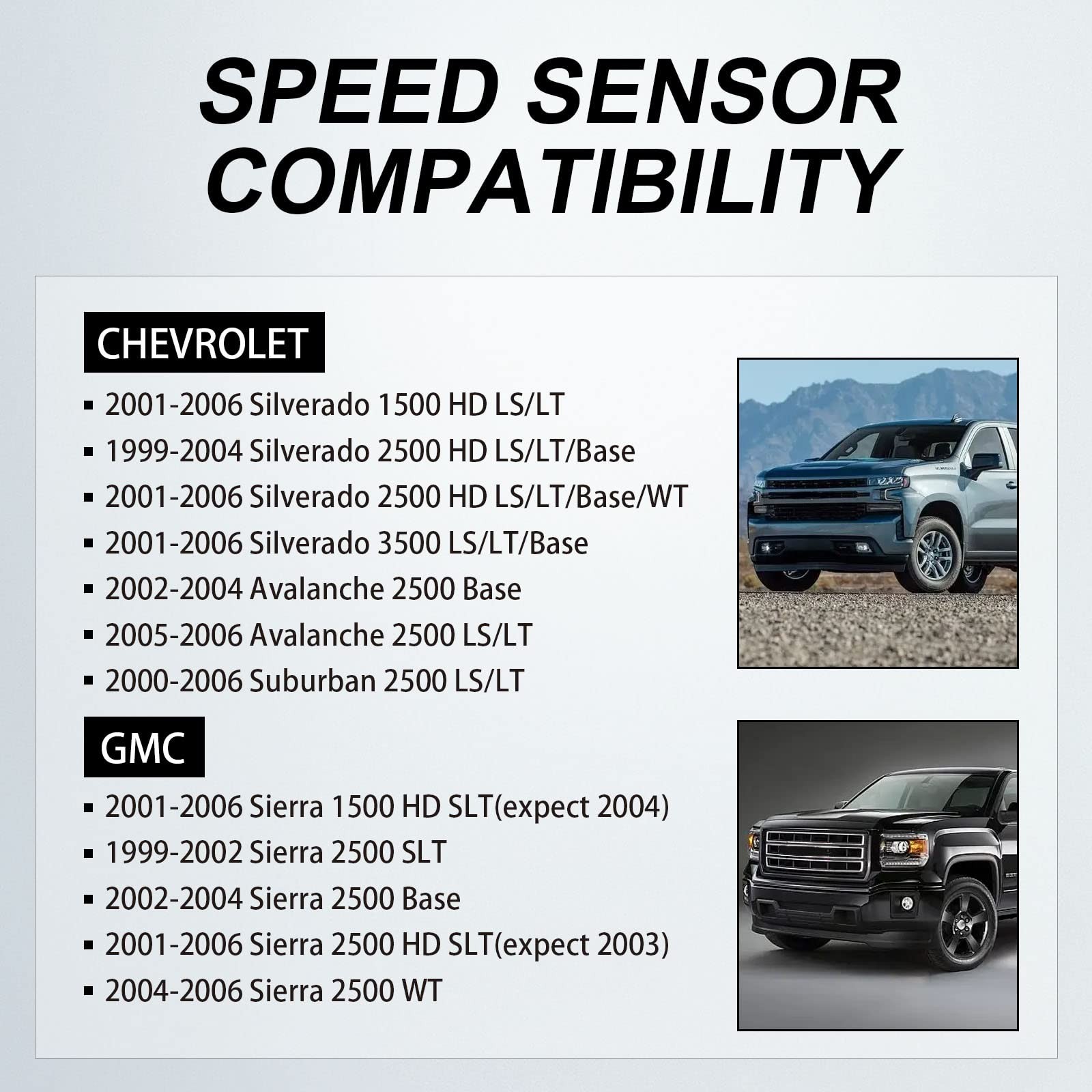 970-011 ABS Wheel Speed Sensor Front Left Right for Chevy Silverado/Express/S...
