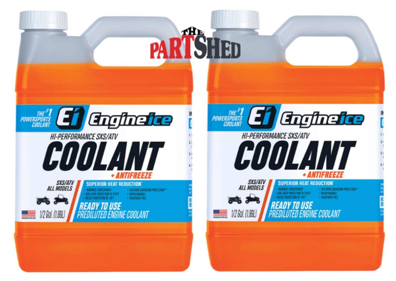 Pack Of 2 Engine Ice High Performance Coolant 1/2 Gallon Antifreeze 64oz ATV UTV