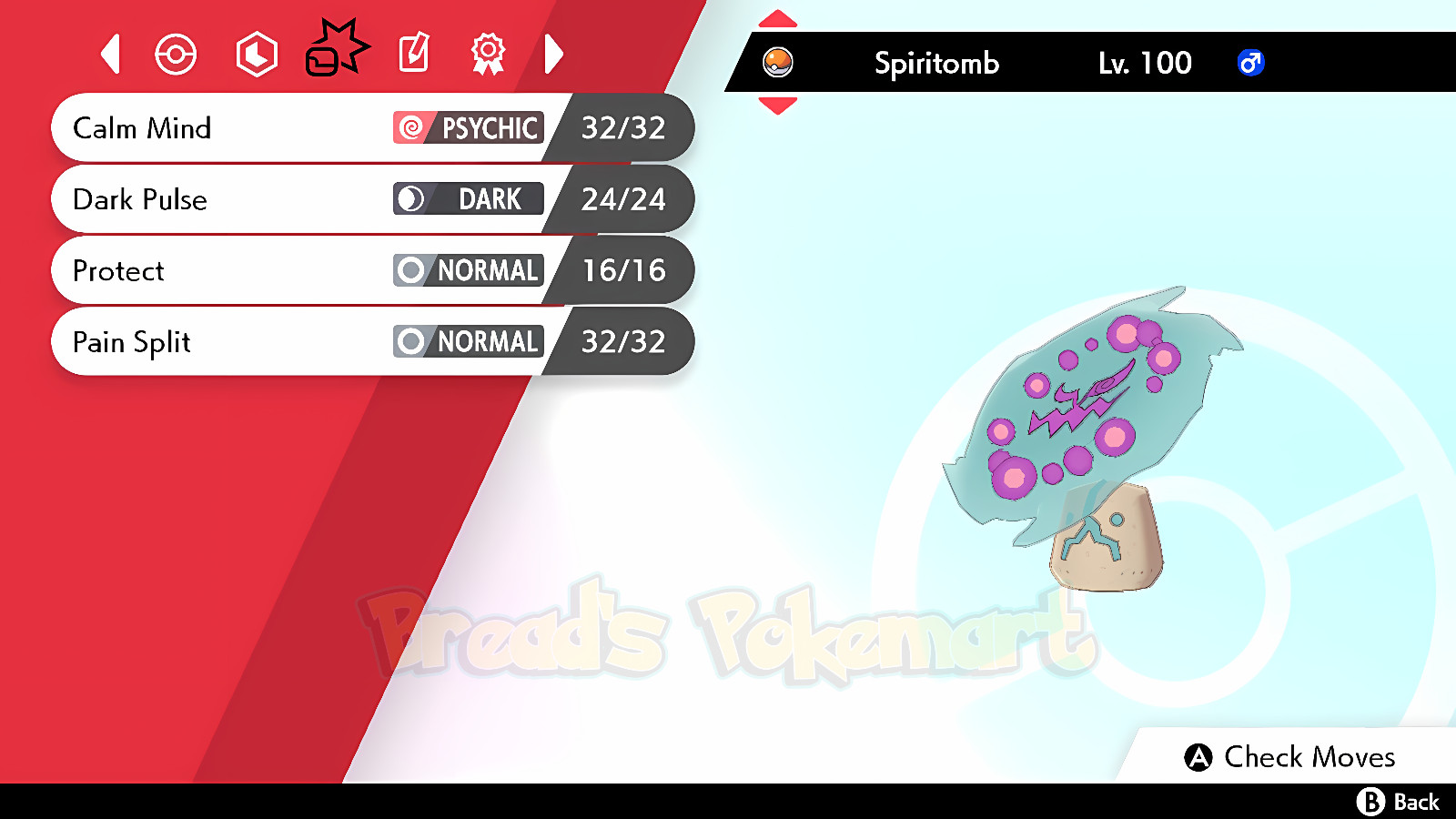 ✨ Ultra SHINY 6IV SPIRITOMB ✨ Pokemon SWORD and SHIELD lv100 EVs +MasterBall