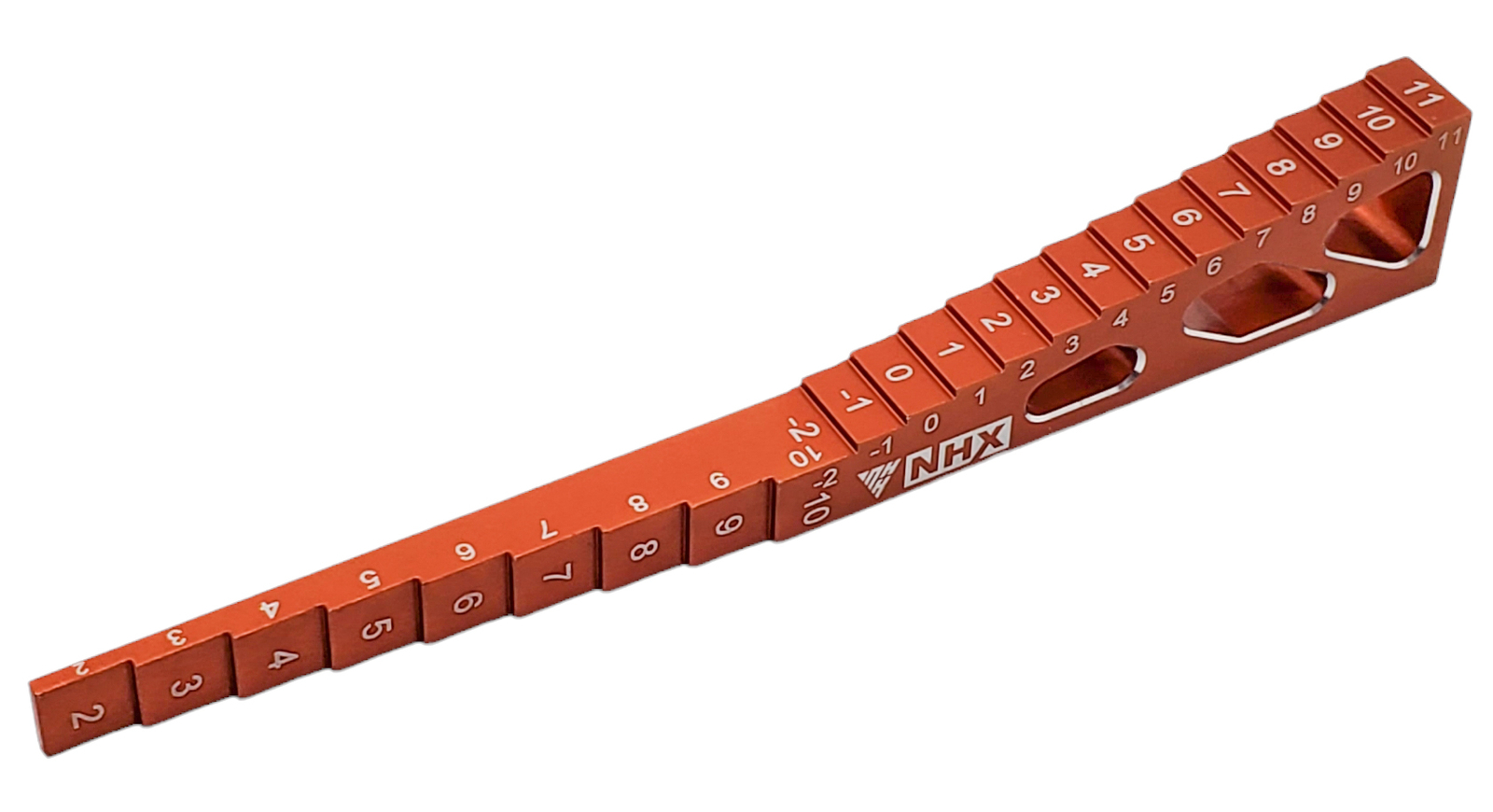 NHX RC Aluminum 2 in 1 Ride Height & Droop Gauge for 1/10 touring cars - Orange