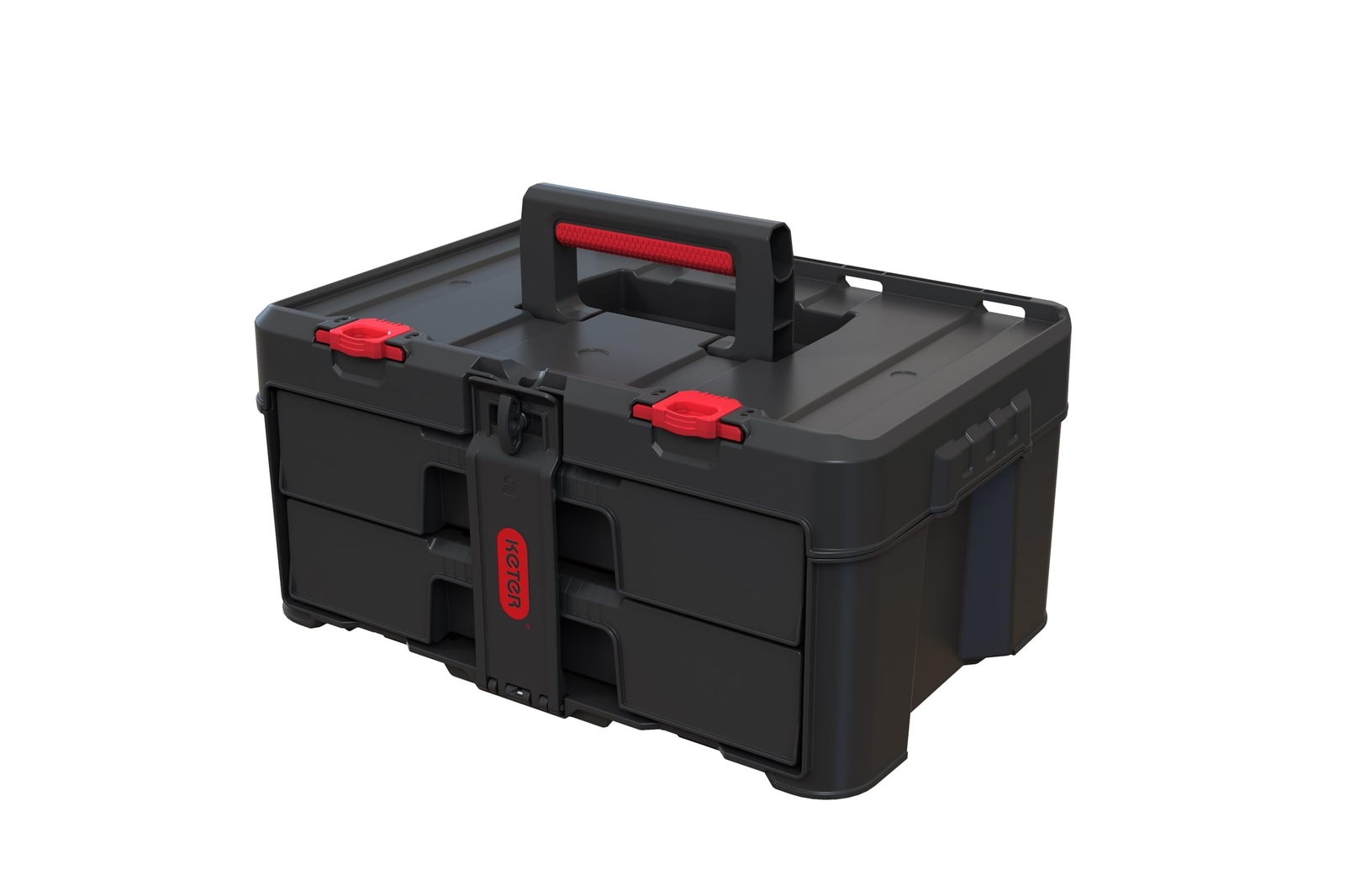 Keter Stack-n-Roll Two Drawer Tool Box for Small Parts and Power Tool Accesso...