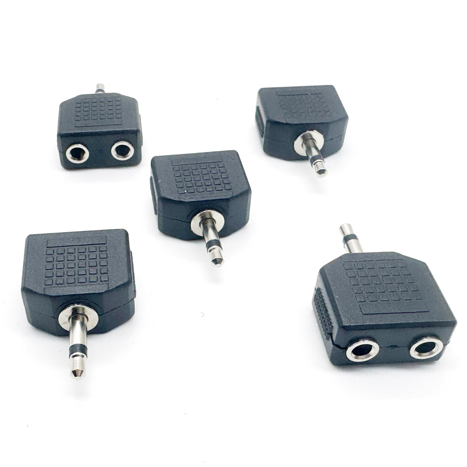 10pcs 3.5mm 1/8” Mono TS Male to Dual 2 Female Audio Headphone Adapter Converter