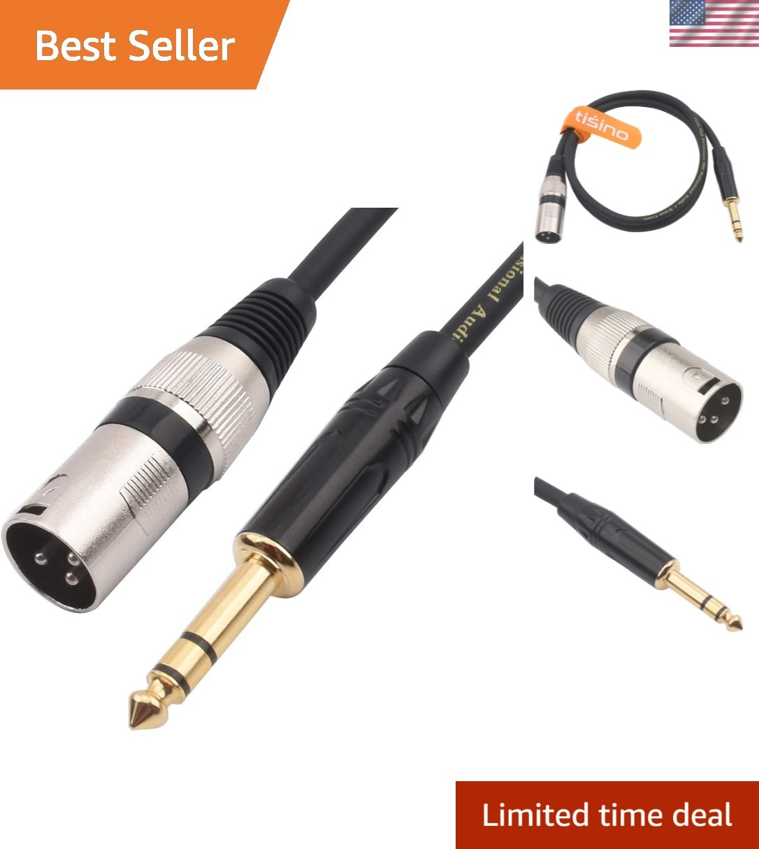 1/4 Inch TRS to XLR Male Balanced Signal Interconnect Cable Quarter inch to X...