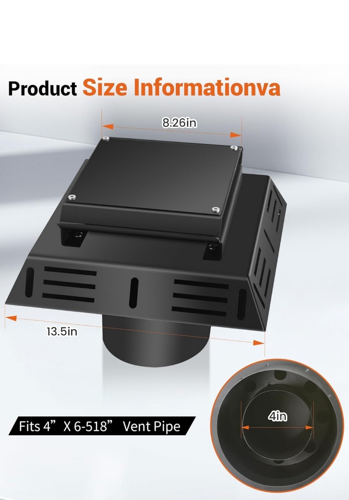 DuraVent 46DVA-HC 4"x6.625" Horizontal Vent Cap, Steel, Durable & Efficient