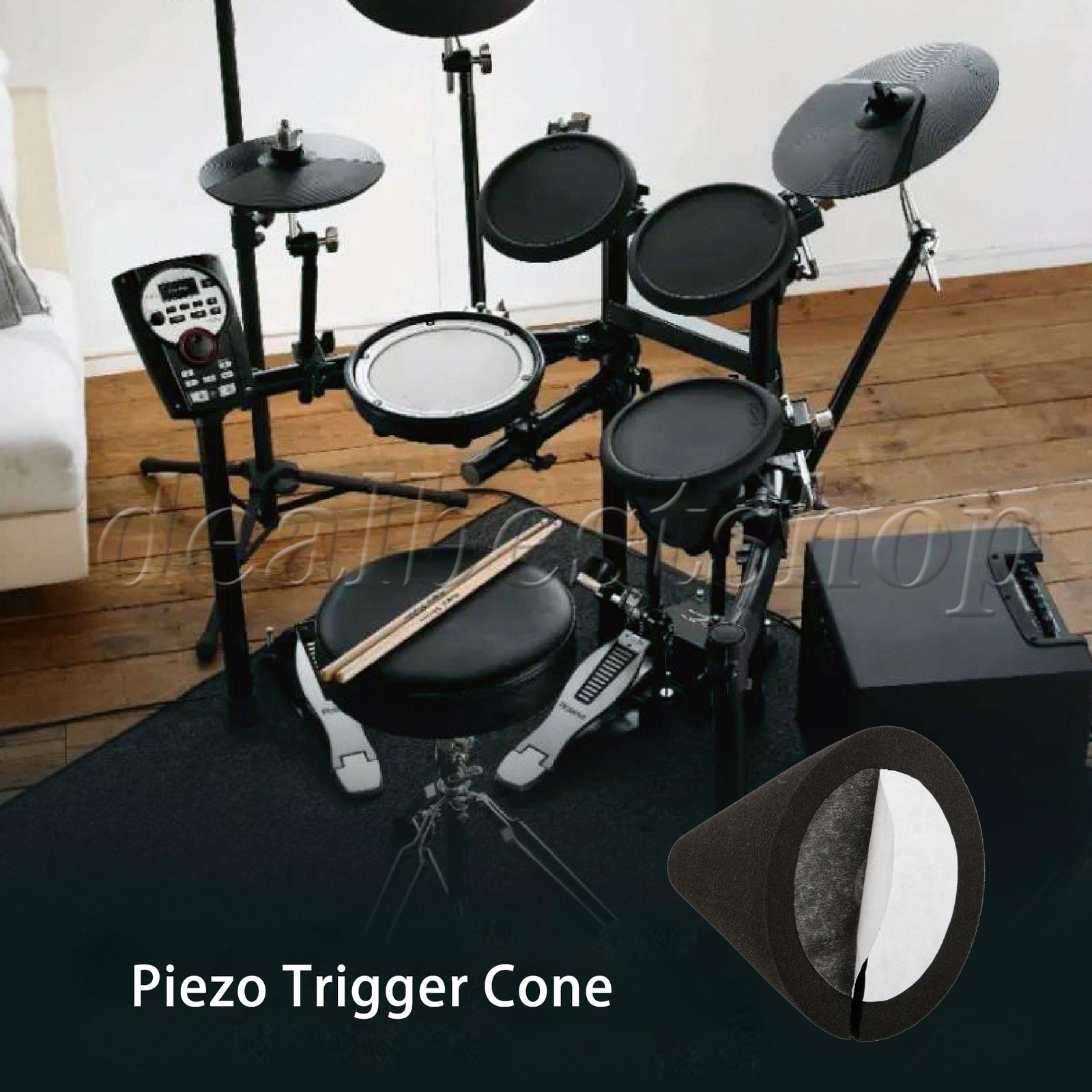 5 x Black Trigger Cone Electronic Drum Pad Internal Replacement for DIY
