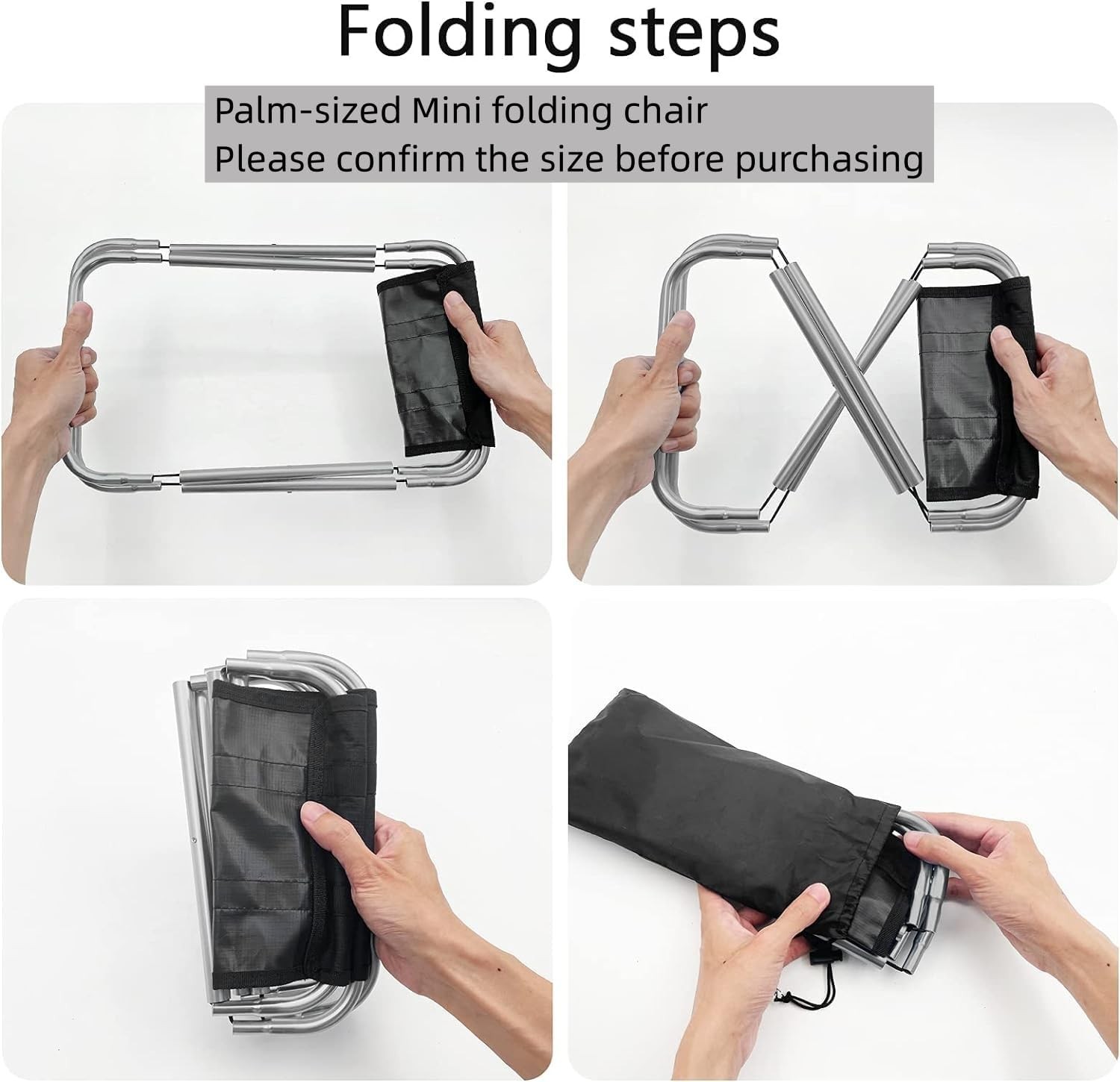 Portable Mini Folding Stool, Small Camping Stool Mortable Stool Can Hold Up t...
