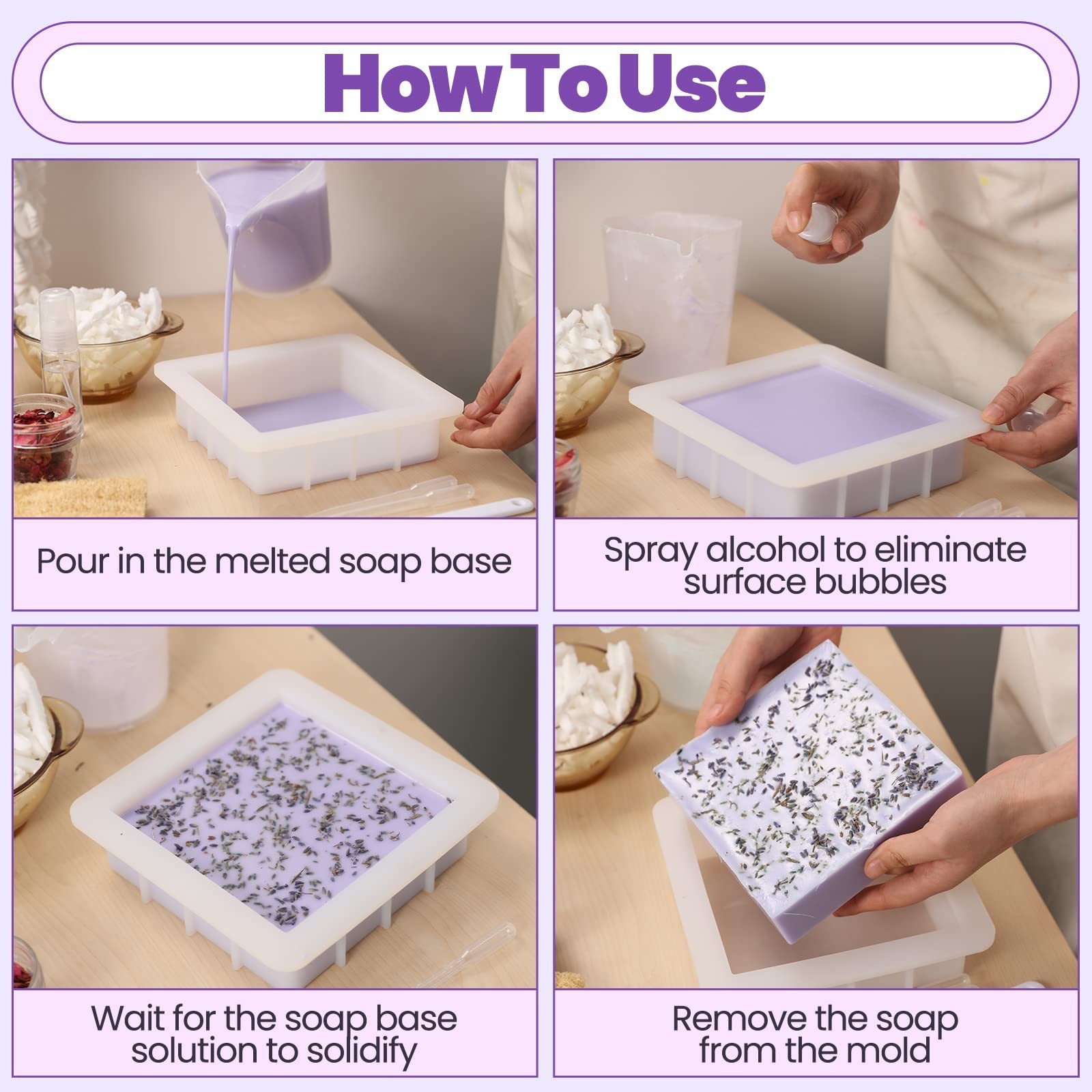 BOOWAN NICOLE Loaf Soap Molds (B0264) B0264