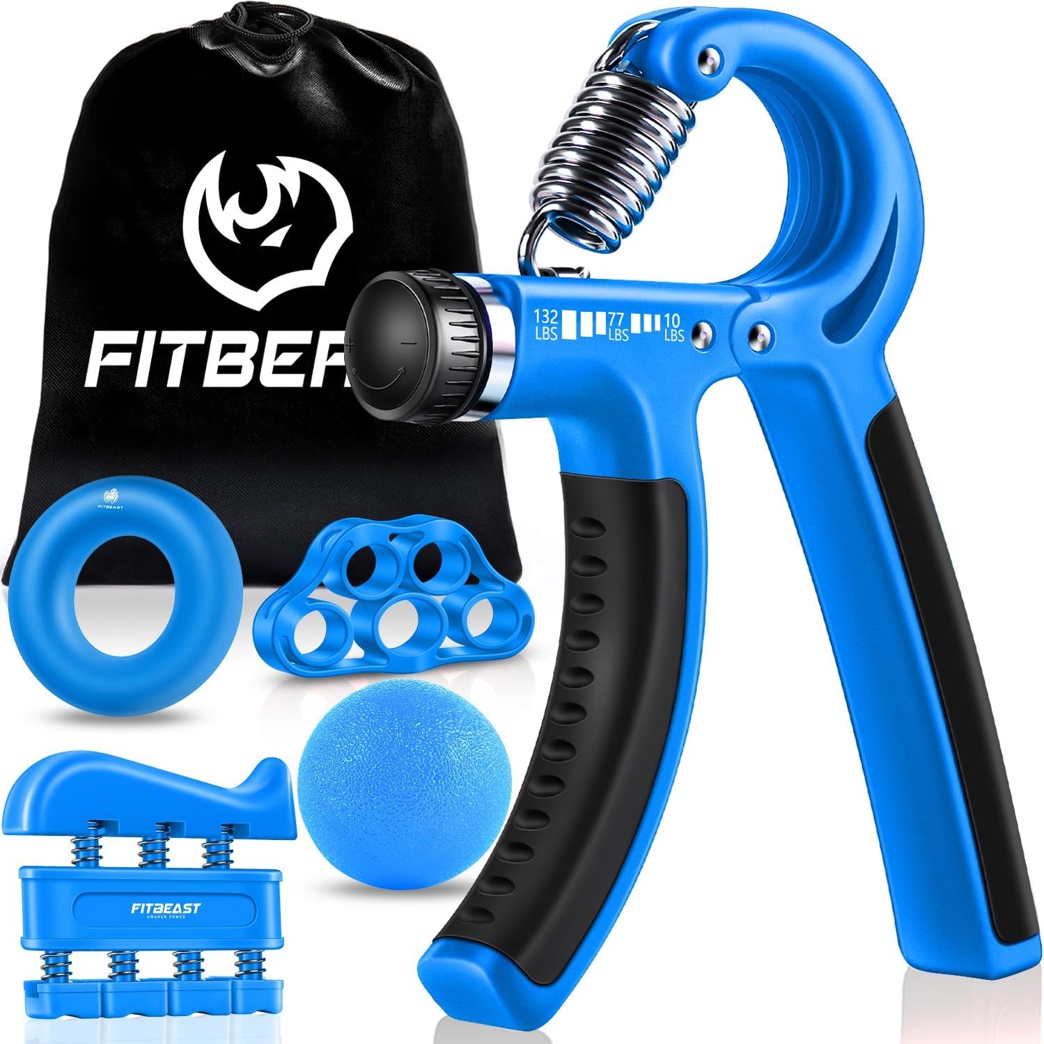 FitBeast Grip Strengthener Forearm Strengthener Hand Grips Strengthener Kit - 5