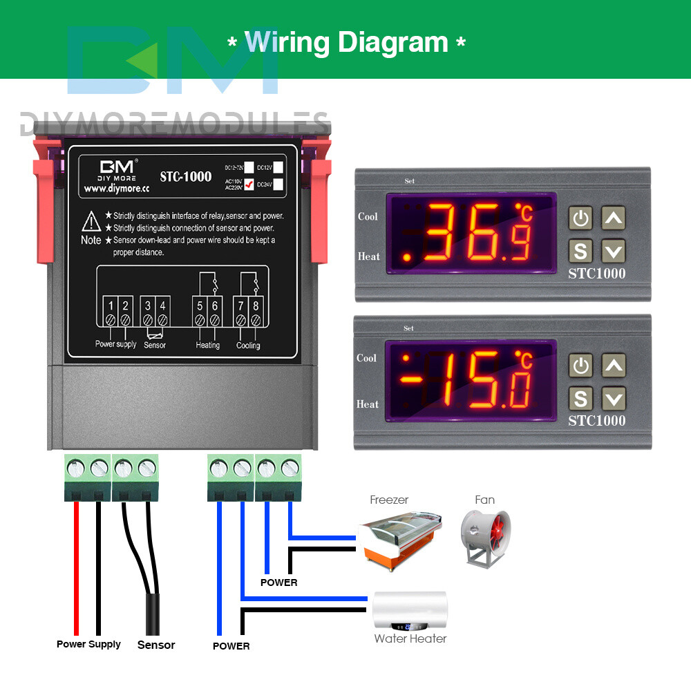 110-220V STC-1000 Temperature Controller Temp Sensor Thermostat Control Digital