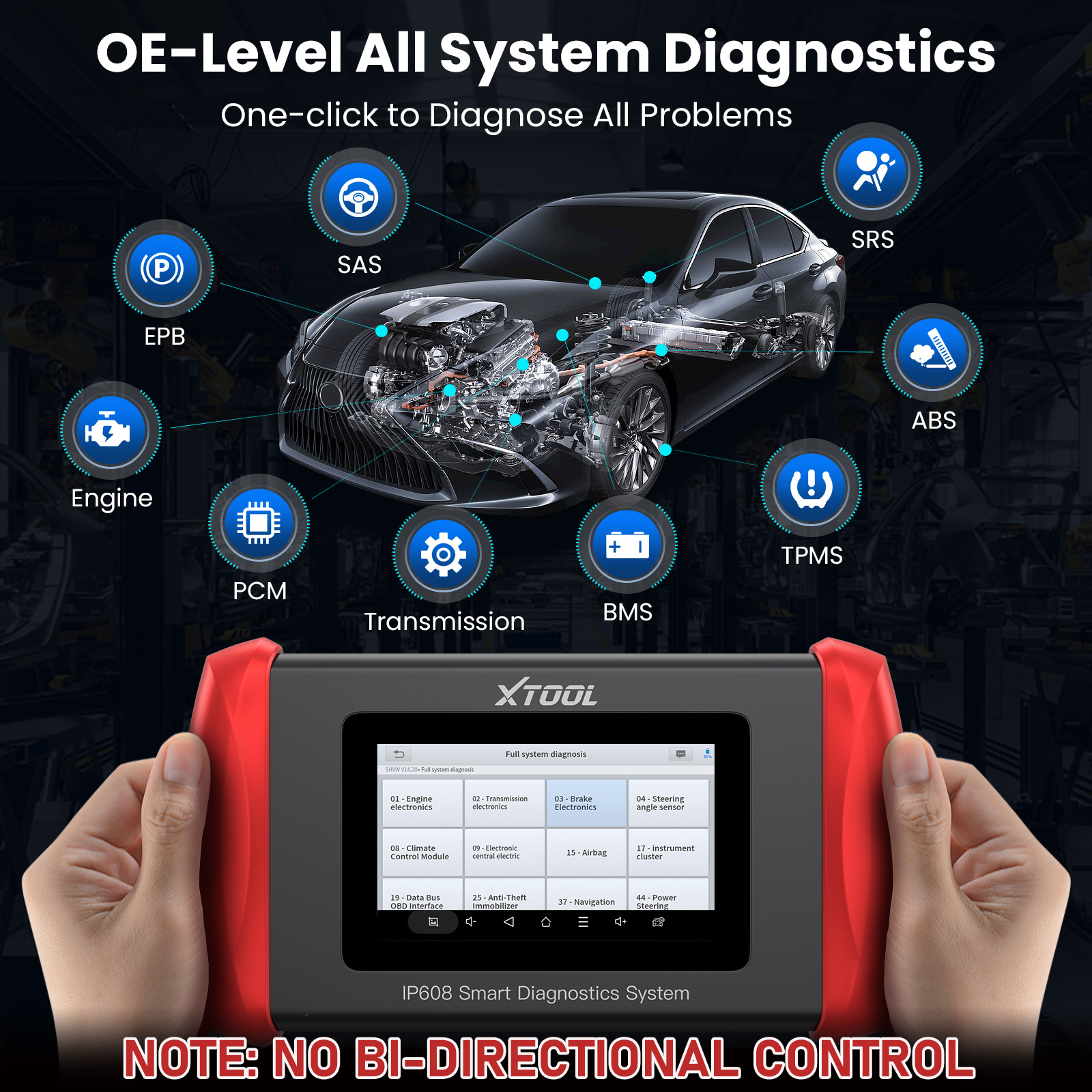 XTOOL IP608 Scan Tool Full System Diagnostic 30+ Service Coder Reader Scanner US